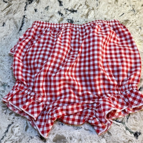 Rare Editions 2pc Red Gingham Ruffle Split back Set - Picture 8 of 9